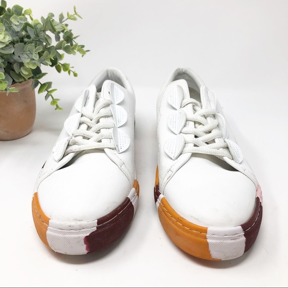 Zara Woman White Sneaker With Colorful Sole - Picture 6 of 11